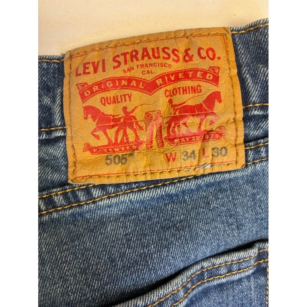Levi's 505 Men's Straight Blue Jeans W34 L30 Medium Wash